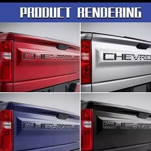 3D Tailgate Insert Letter For Chevrolet Silverado black American Flag Emblem 